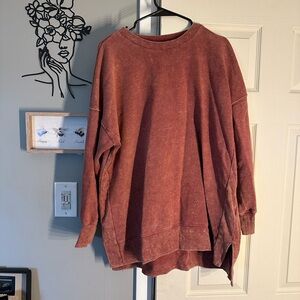 SO Women's Rust Crew Neck Sweater